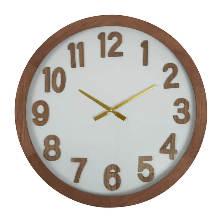 Cade Wood Clock 70cm Walnut/White