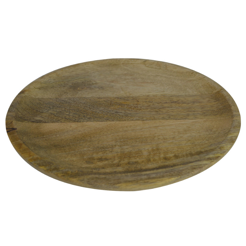 Cain Wood Round Plate 25x2cm-Natural