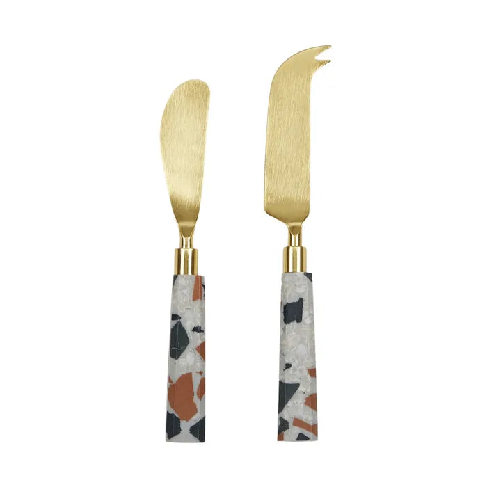 Plettet Set of 2 Terrazzo Cheese Knives 19cm
