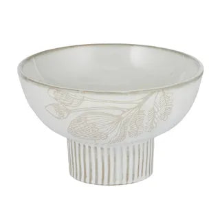 Wilde Ceramic Footed Bowl 22x13cm White