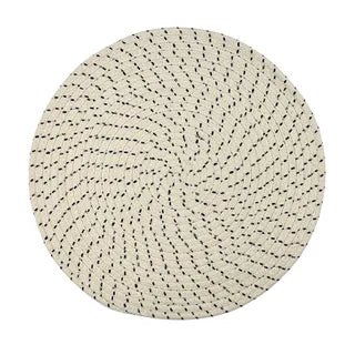 Tess Cotton Round Placemat 38cm White/Navy