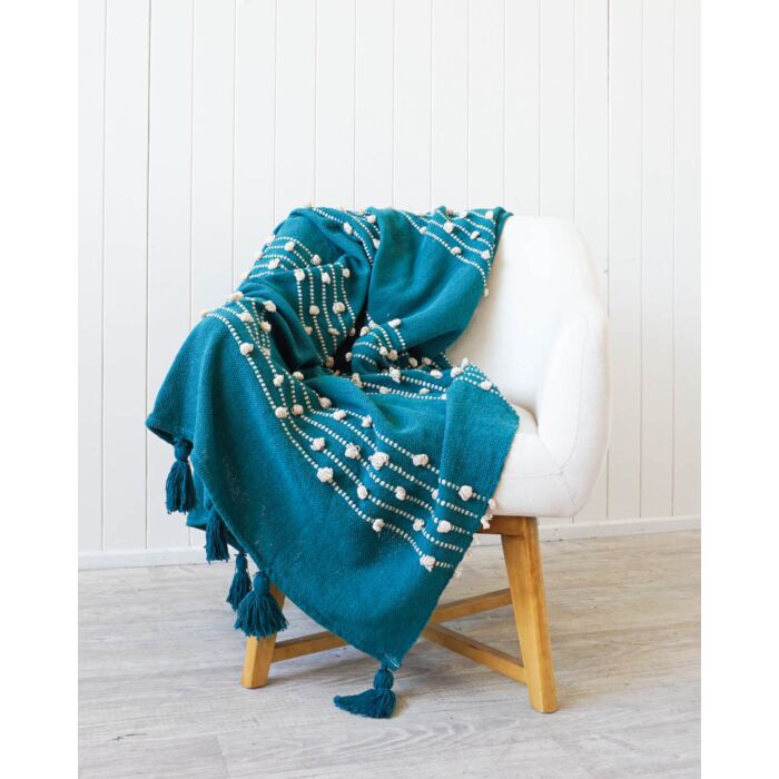 Pulled Tufted Throw - Hiroshi - Teal - 125x150