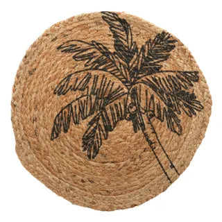 Palm Jute Round Placemat 35cm Natural/Black