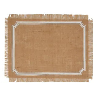 Border Jute Placemat 35x48cm Natural/White