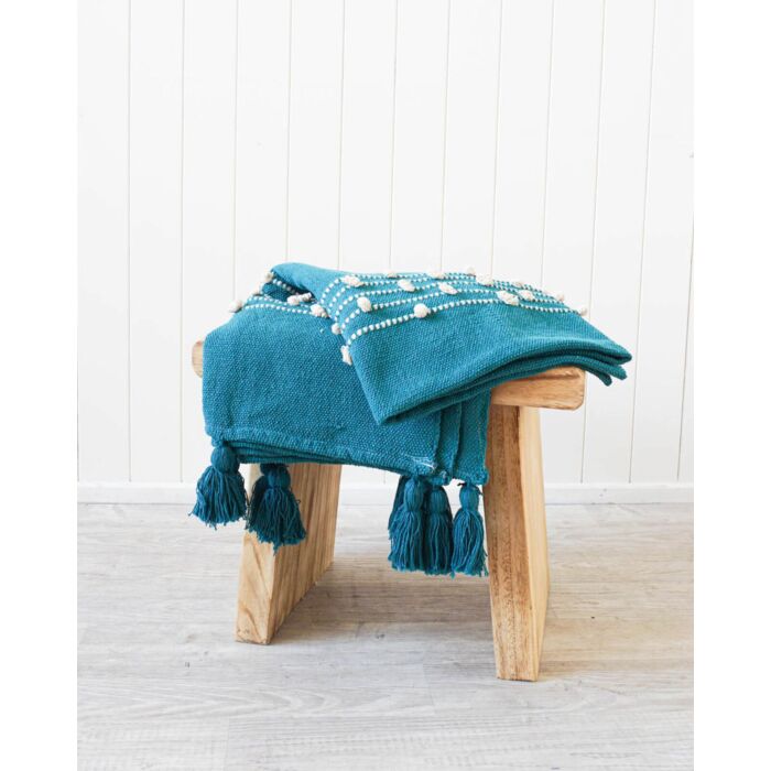 Pulled Tufted Throw - Hiroshi - Teal - 125x150