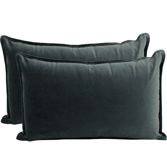Velvet Cushion Smoke 30x50cm