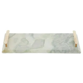 Mist Marble Tray With Handles 38x20cm