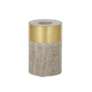 Bei Marble/Brass Candleholder 5x7cm