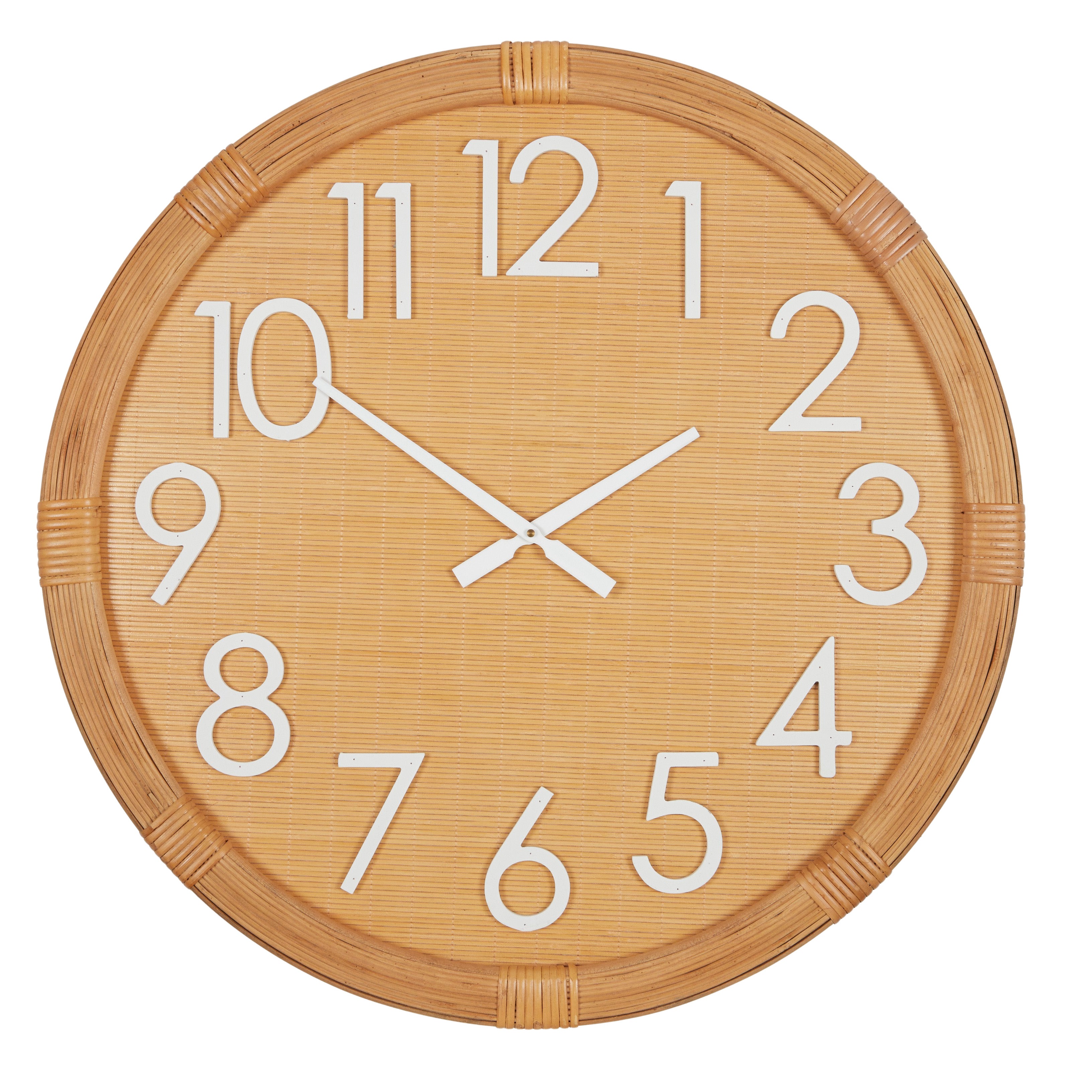 Tilsea Clock 70cm Natural/White – Coastal Home Interiors