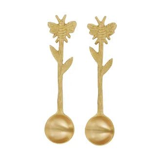 Hive Set of 2 Brass Spoons 15cm Gold
