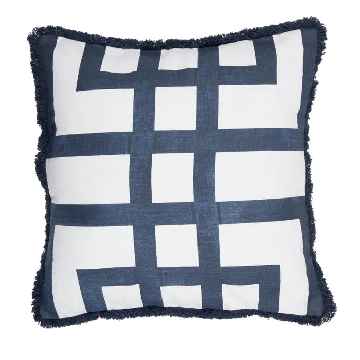 Georgia Cotton Cushion 50x50cm White/Blue