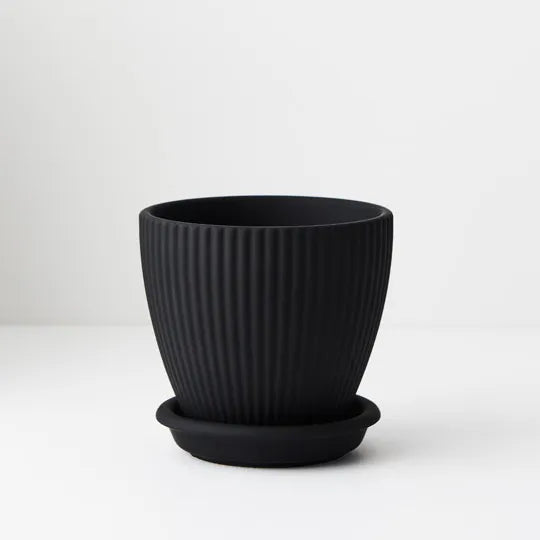 Pot Johanna With Saucer - Black