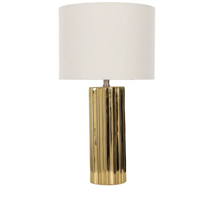 Minara Ceramic Lamp 33x60cm Gold/Ivory