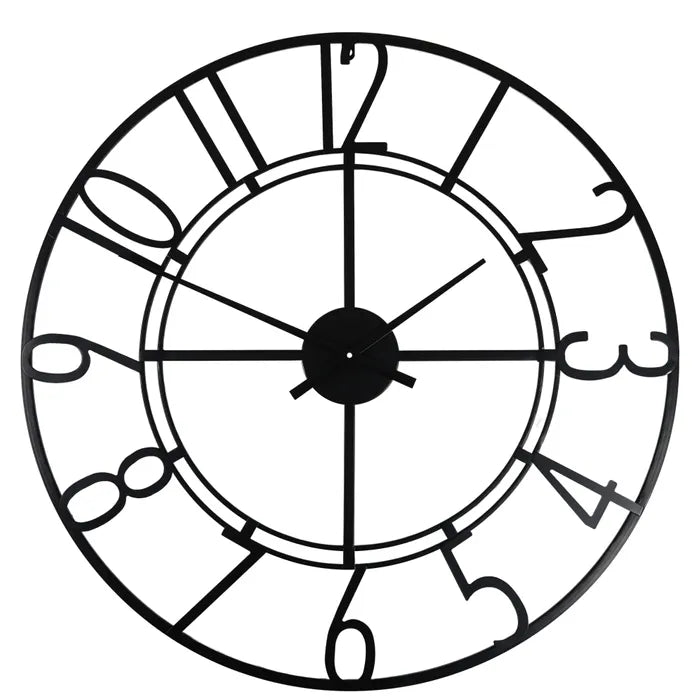 Viktor Metal Clock 80cm Black