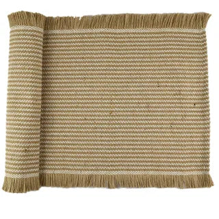 Jai Cotton Jute Runner 33x140cm Taupe / White