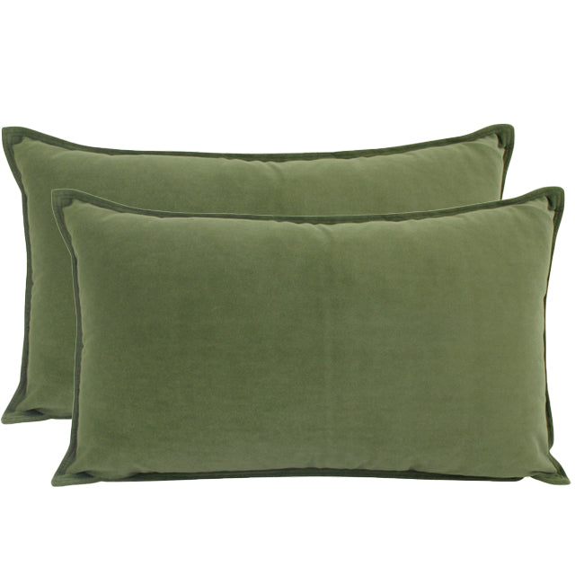 Velvet Cushion 30x50cm Olive
