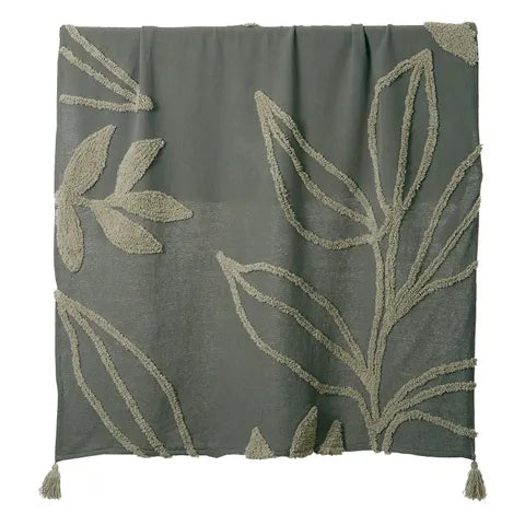 Marcia Cotton Throw 125x150cm Green/Nat