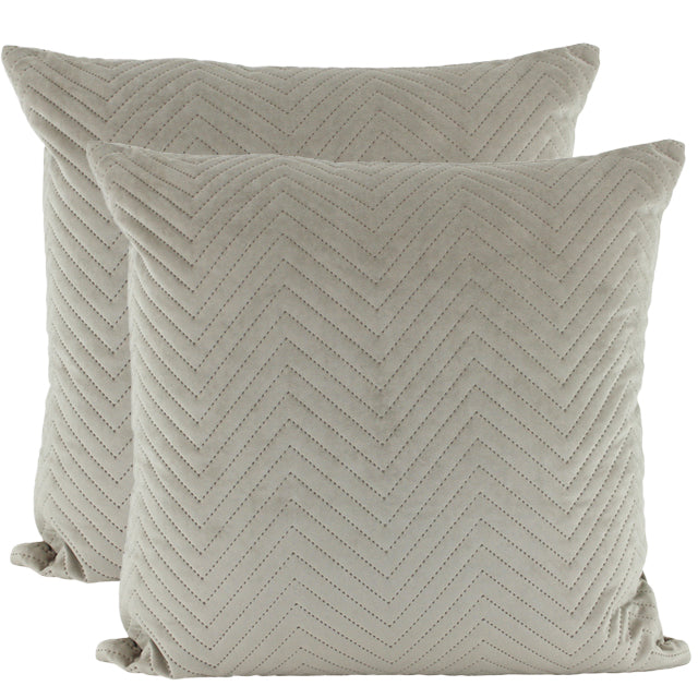 Velvet Quilted Cushion Latte 50x50cm