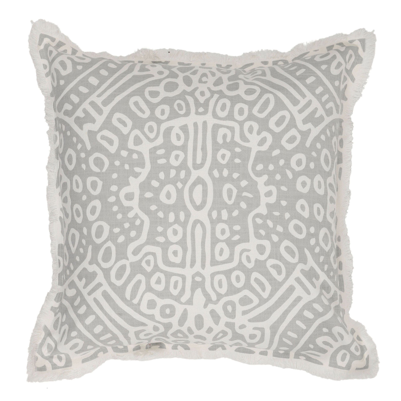Baroque Cotton Cushion 50x50cm Grey