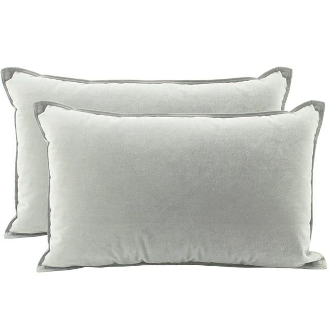 Velvet Cushion Light Grey 30x50cm