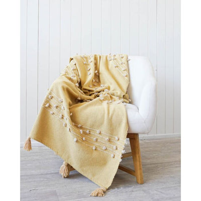 Pulled Tufted Throw - Hiroshi - Mustard - 125x150