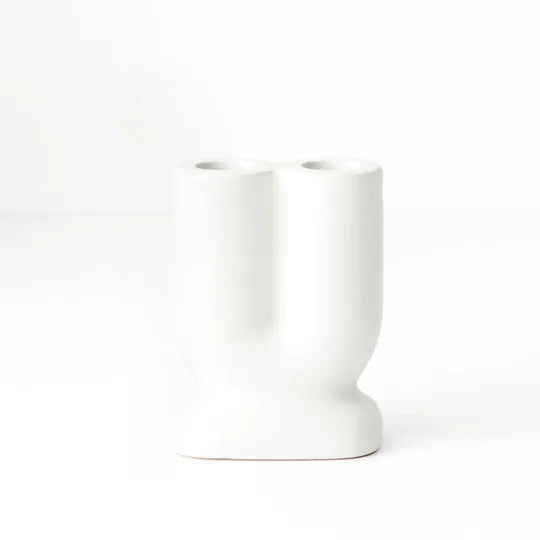 Candle Holder Isobel White 8cml x 10.5cmh