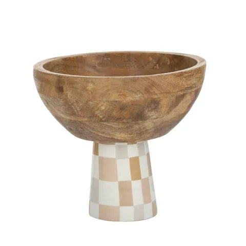 Hacienda Wood/Enamel Footed Bowl 25x22cm