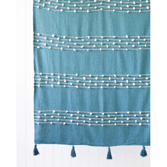 Pulled Tufted Throw - Hiroshi - Teal - 125x150