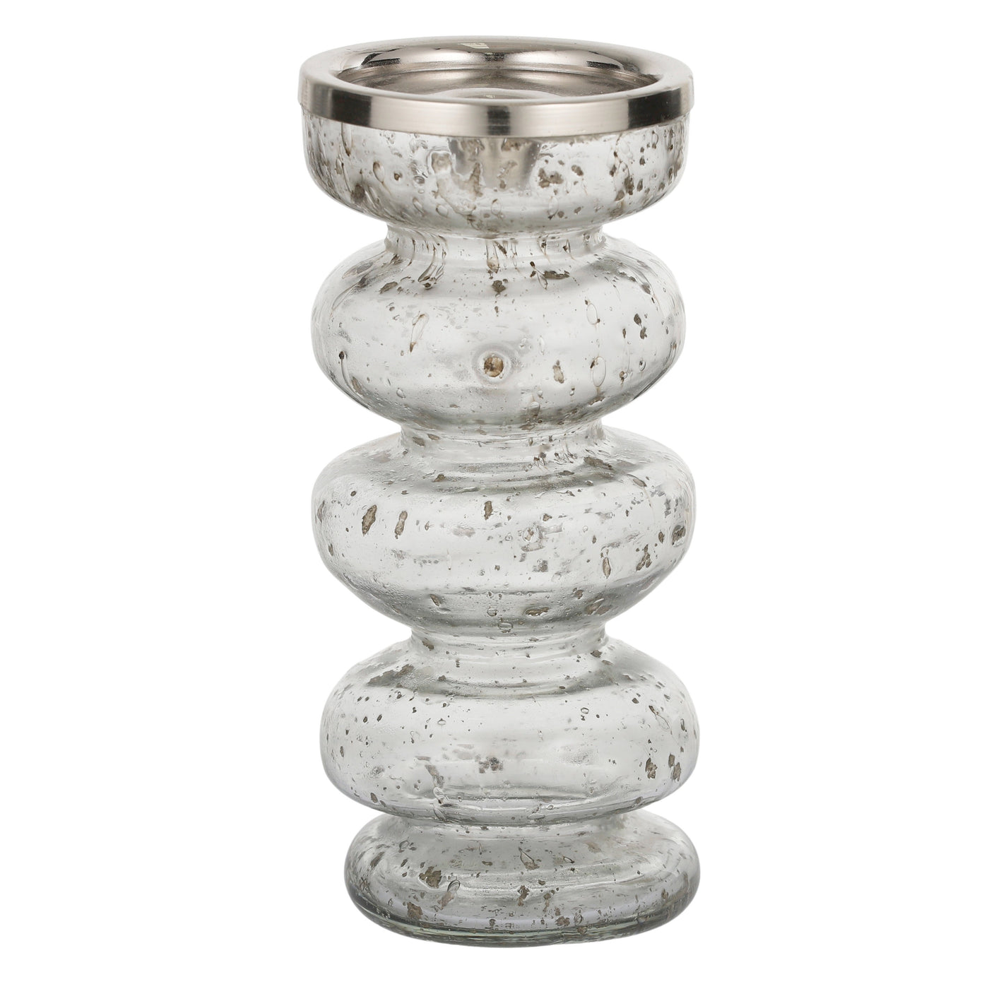 Salt Glass Candle Holder 10x21cm Clear