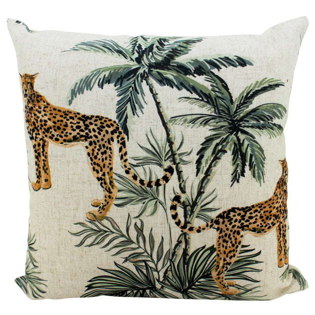 Cheetah Duo Linen Cushion 50x50