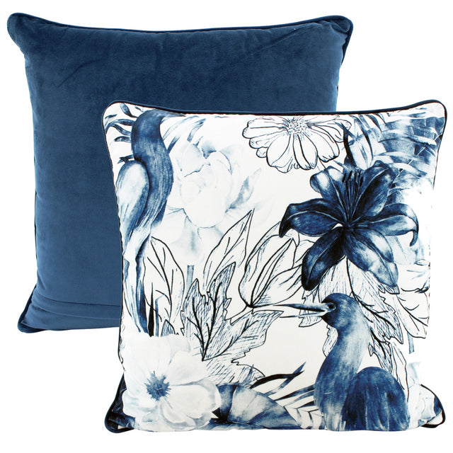 Tropical Waterbird Velvet Cushion 50x50