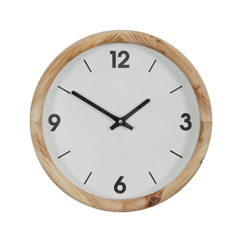 Alma Wood Clock 32cm Natural/White