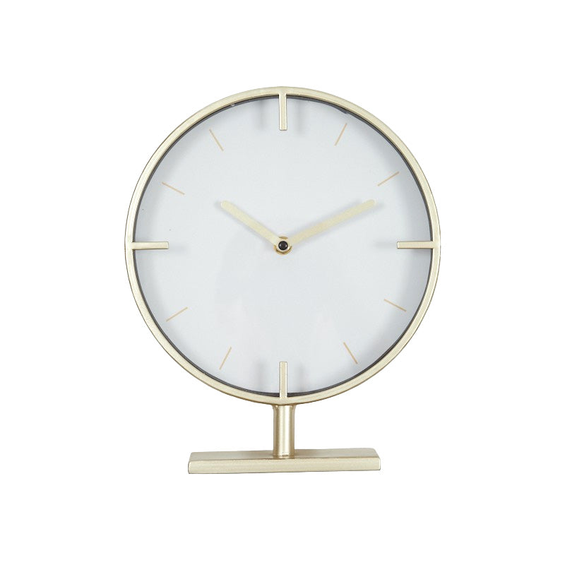 Adela Metal Desk Clock 23cm Gold/White