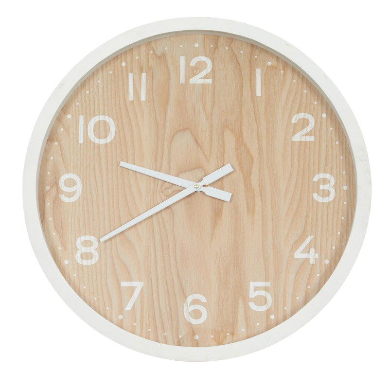 Colbert MDF Clock 60cm Natural/White