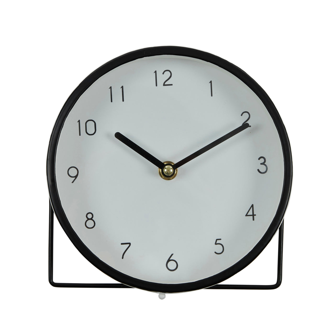 Trina Metal Desk Clock 17cm Black/White