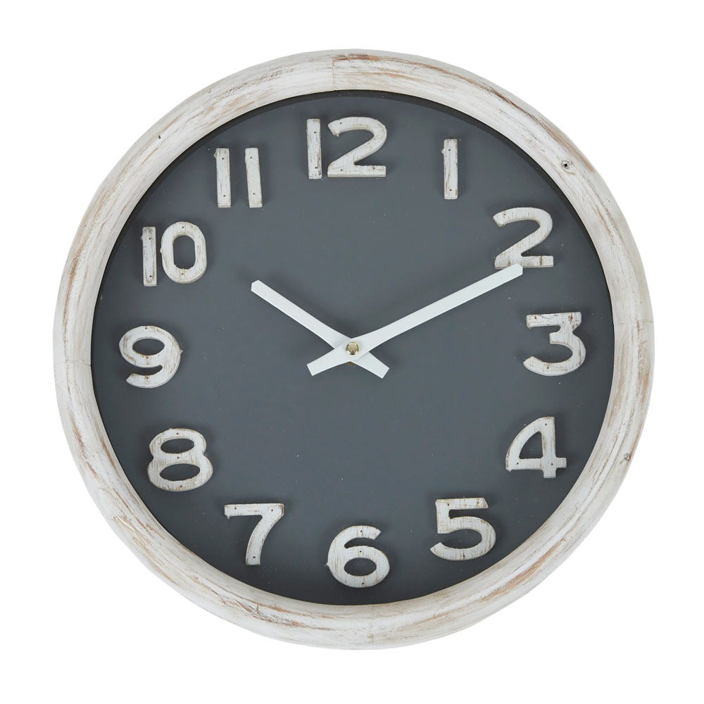 Cedricka Wood Clock 32.5cm White/Grey