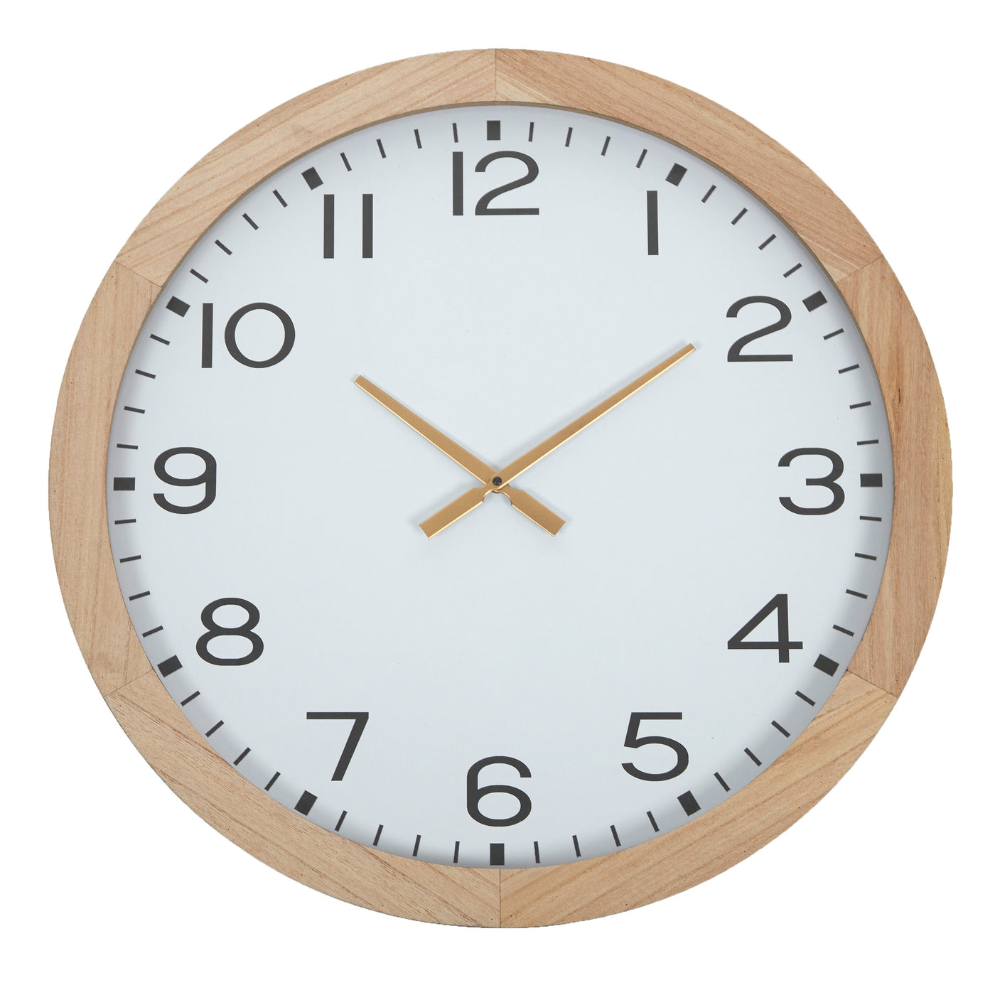 Terrance Wood Clock 70cm Natural/White – Coastal Home Interiors