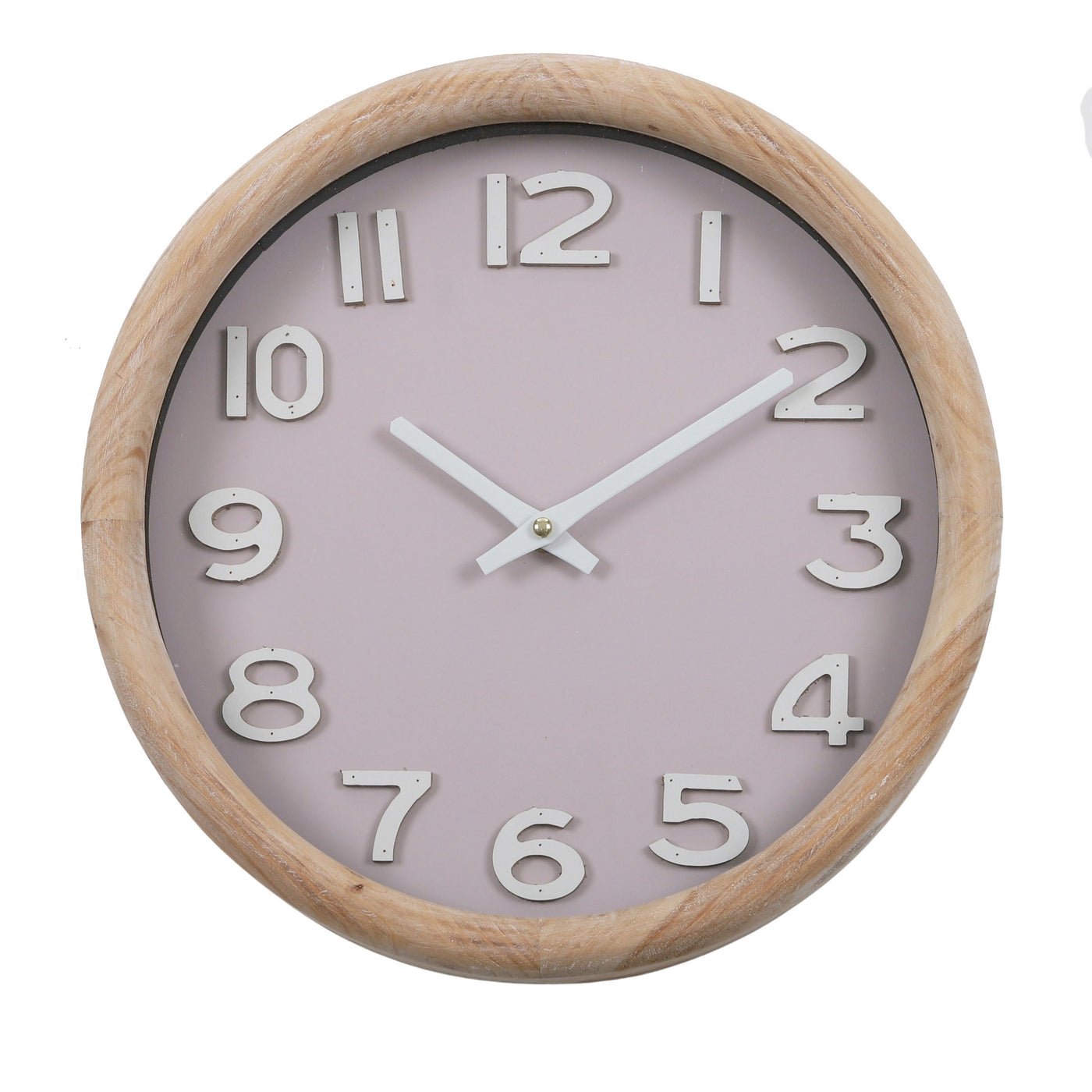 Cedric Wood Clock 32.5cm Natural/Pink