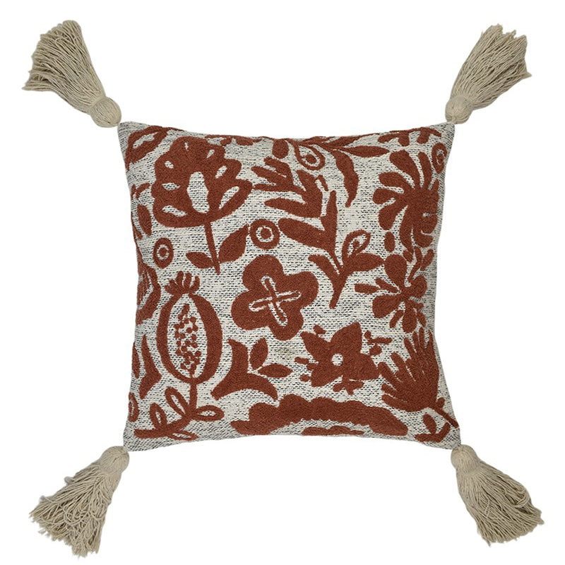 Grove Cotton Cushion 50x50cm Nat/RustNo