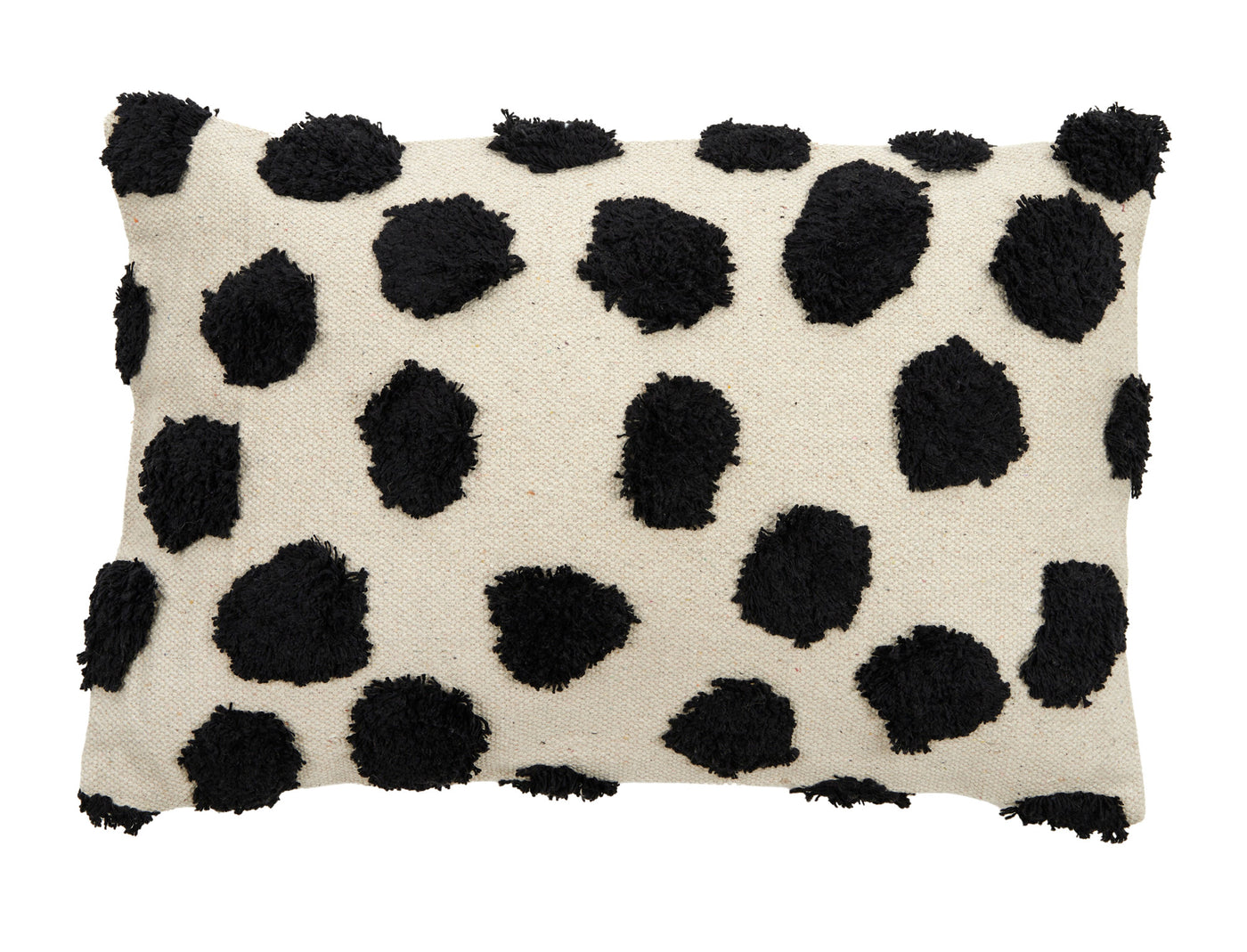 Shag Dots Cotton Cushion 40x60cm Black