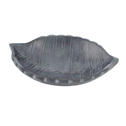 Hana Stone Leaf Plate 12.5x19cm GreyNo