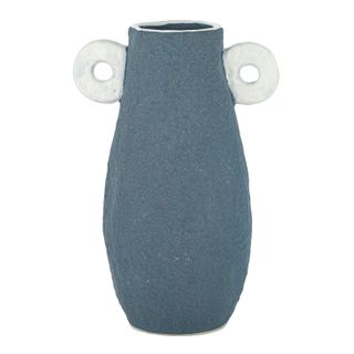 Lobe Ceramic Vase 18.5x28cm Slate/White