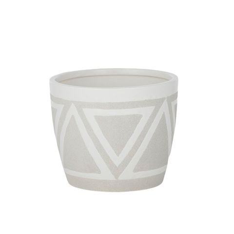 Nile Ceramic Pot 15.5x12.5cm White/Nat*