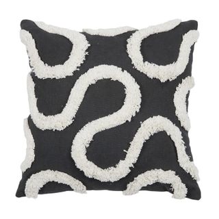 Freehand Cotton Cushion 50x50cm Black