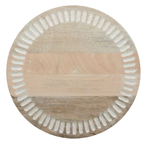 Davi Wood Plate 38cm Natural/White