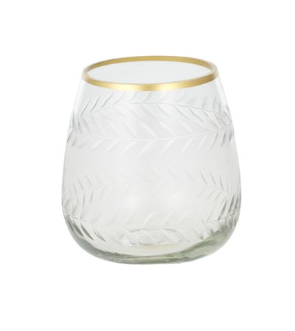 Kyphi Glass Candleholder 10x10cm Gold