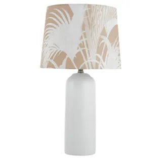 Fraser Ceramic Lamp 33x59cm White/Natural