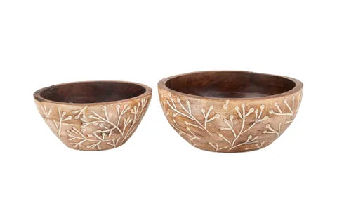 Meadow Wood Serving Bowls Set Of 2
