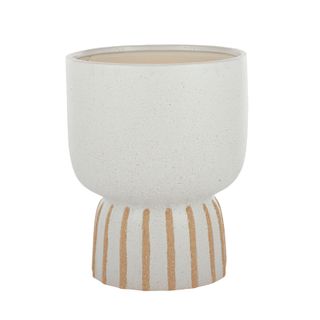 Beaker Ceramic Pot 19.5x24cm White/Sand