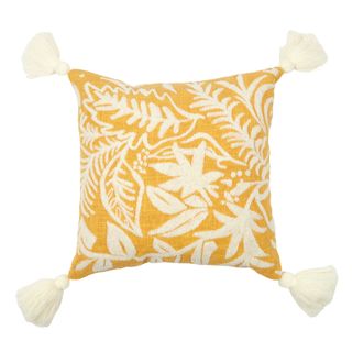 Retreat Cotton Cushion 50x50cm Ochre / White